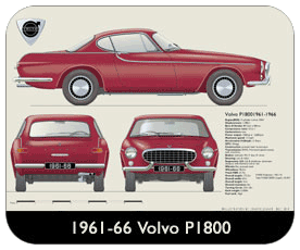 Volvo P1800 1961-66 Place Mat, Small